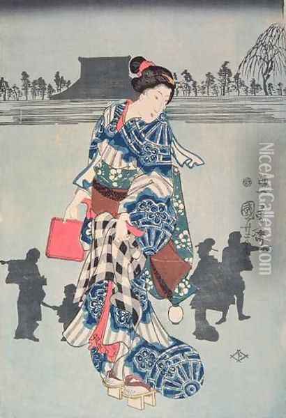 Act three of the drama Chushingura Oil Painting - Utagawa or Ando Hiroshige