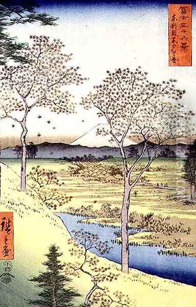 Fuji from Yuhi Ga Megwo No 10 from the series 36 Views of Mt Fuji Oil Painting - Utagawa or Ando Hiroshige
