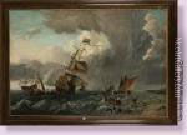 Marine De Haute Mer Oil Painting - Ludolf Backhuysen