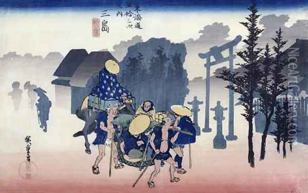 Morning Mist at Mishima from the series 53 Stations of the Tokaido Oil Painting - Utagawa or Ando Hiroshige