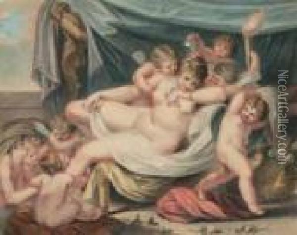 Venere E Amorini Oil Painting - Francesco Bartolozzi