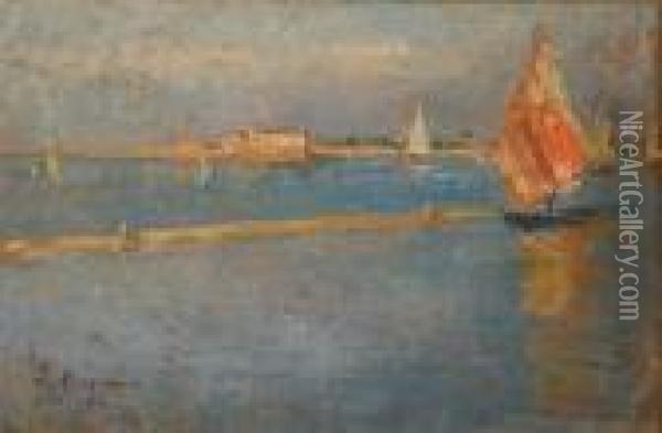 Marina Con Barche Oil Painting - Leonardo Bazzaro