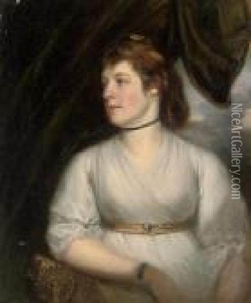 Portrait Of A Lady, Traditionally Identified As Lady Sybella Furnour Oil Painting - Sir William Beechey