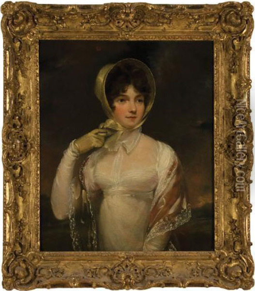 Portrait Of A Lady Said To Be Mrs. John Archer Oil Painting - Sir William Beechey