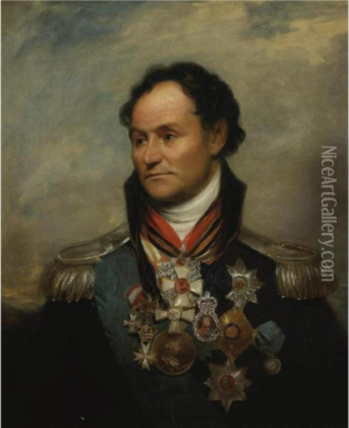 Portrait Of Donskoi Ataman Matvei Platov Oil Painting - Sir William Beechey