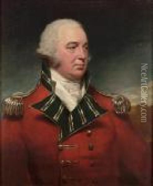 Portrait Of An Officer, Bust-length, In Uniform Oil Painting - Sir William Beechey