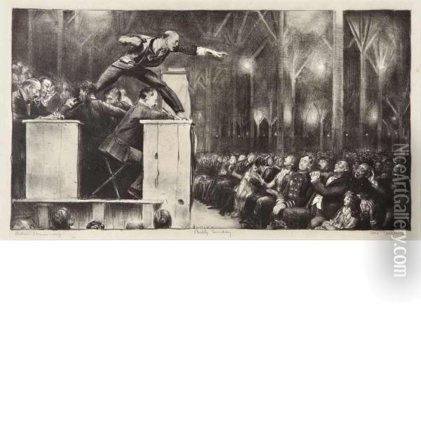 Billy Sunday Oil Painting - George Wesley Bellows
