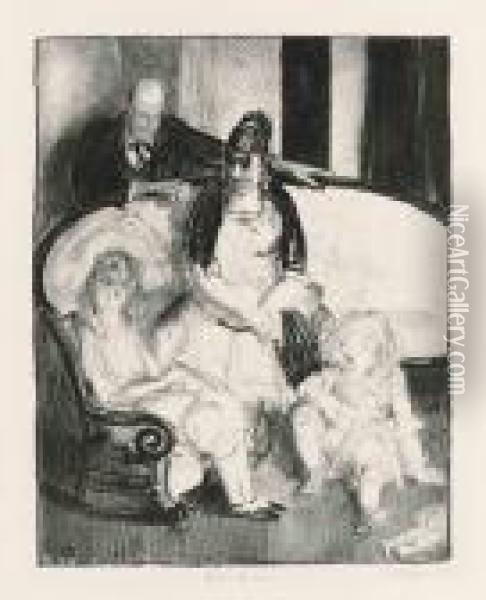 My Family, First Stone Oil Painting - George Wesley Bellows