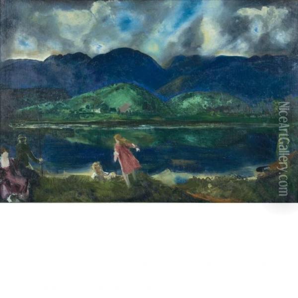 Coopers Lake Oil Painting - George Wesley Bellows