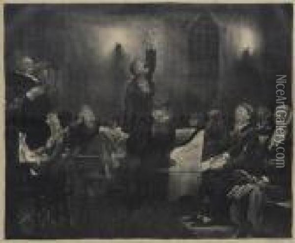 Prayer Meeting No. 2 Oil Painting - George Wesley Bellows