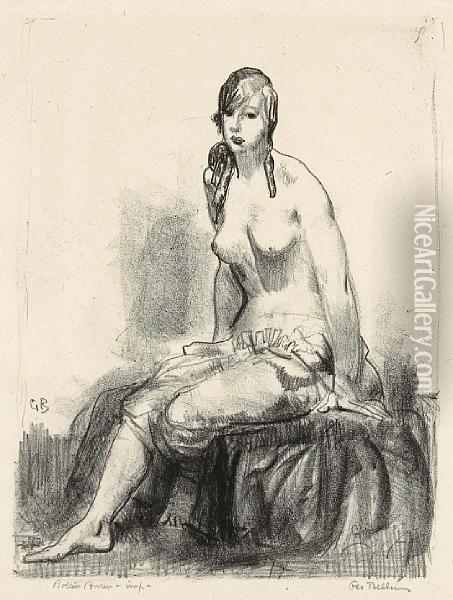 Morning, Nude Sketch Oil Painting - George Wesley Bellows