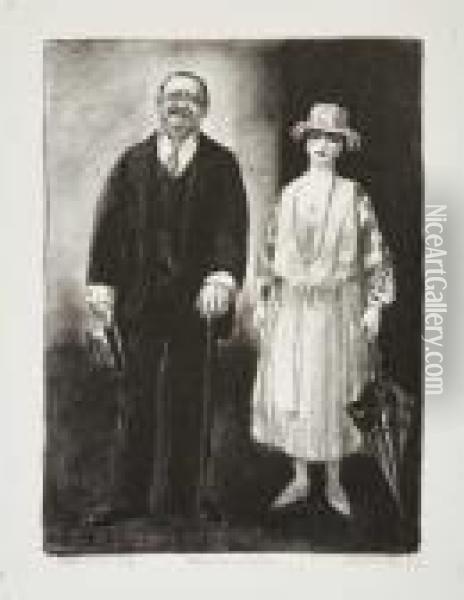 Married Couple Oil Painting - George Wesley Bellows