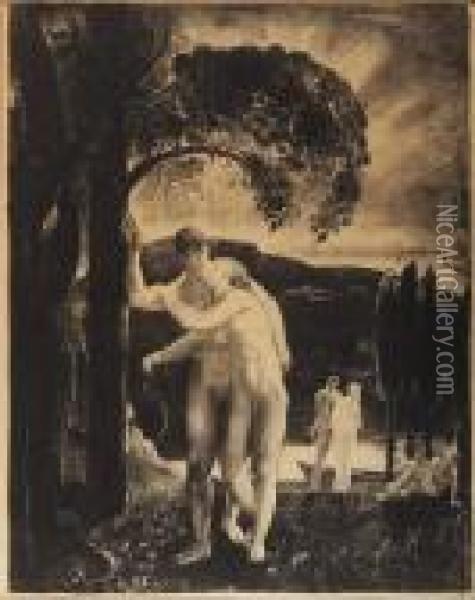 Amour; Men Like Gods Series Oil Painting - George Wesley Bellows
