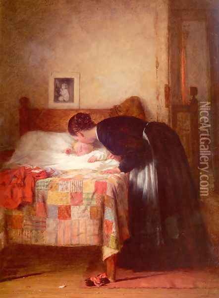 Kiss Goodnight Oil Painting - Frederick Daniel Hardy
