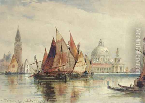 San Giorgio Maggiore and the Salute, Venice Oil Painting - Thomas Bush Hardy