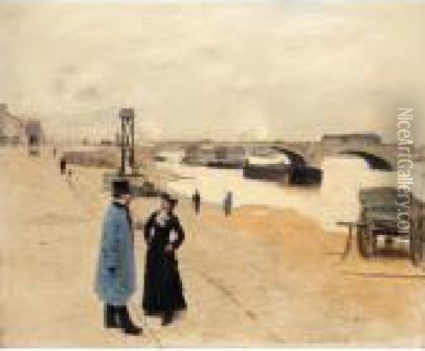 Le Pont De Bercy Oil Painting - Jean-Georges Beraud
