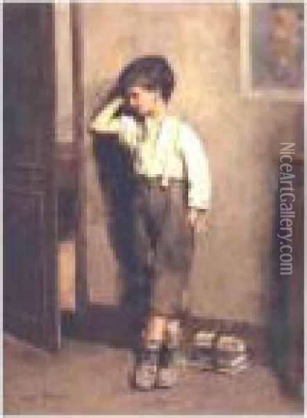 The Penitent Schoolboy Oil Painting - Jean-Georges Beraud