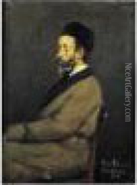 Portrait De J.j. Weiss Oil Painting - Jean-Georges Beraud