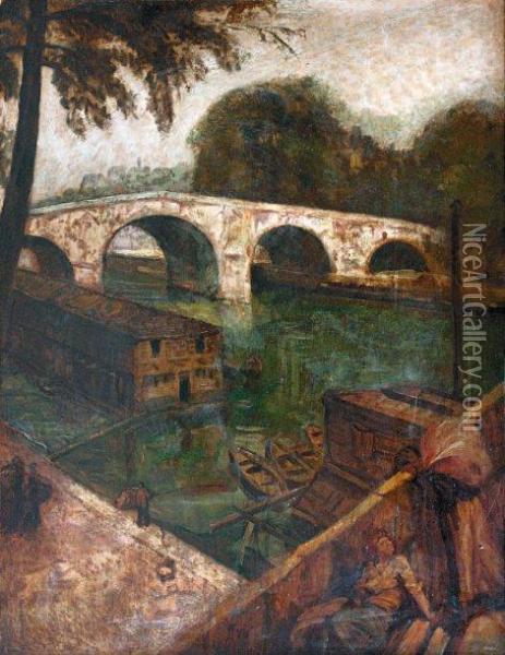 Le Pont Marie A Paris Oil Painting - Emile Bernard