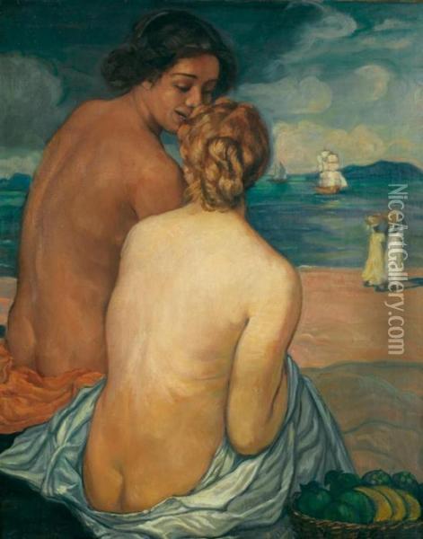 Nus De Dos Oil Painting - Emile Bernard