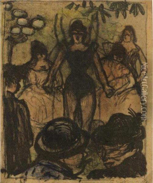La Chanteuse Du Cafe-concert Oil Painting - Emile Bernard