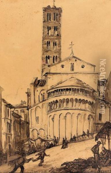 Kirche In Italien. Oil Painting - Emile Bernard