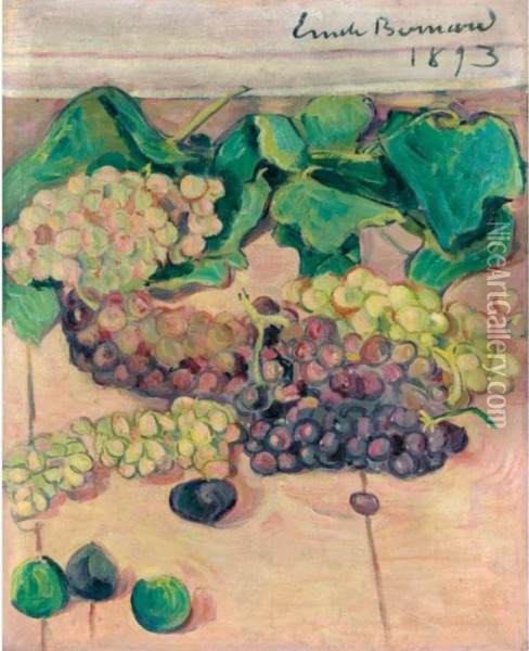 Nature Morte Avec Raisins Oil Painting - Emile Bernard
