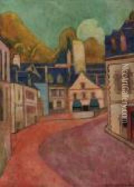 La Rue Rose A Pont-aven Oil Painting - Emile Bernard