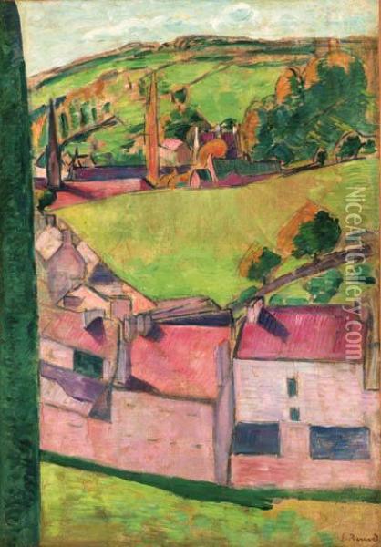 Vue De Pont-aven (paysage De Pont-aven) Oil Painting - Emile Bernard