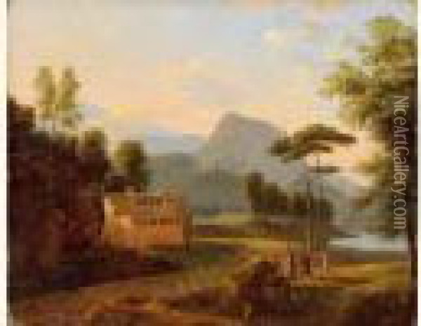 Paysage Classique Oil Painting - Jean-Victor Bertin