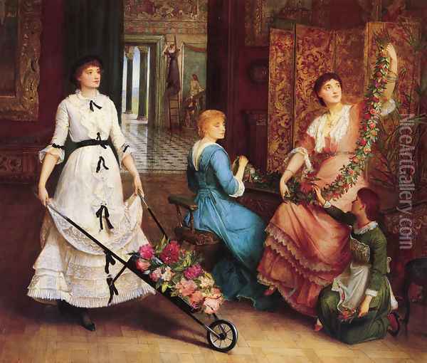 Preparing For The Ball Oil Painting - Edward Charles Halle