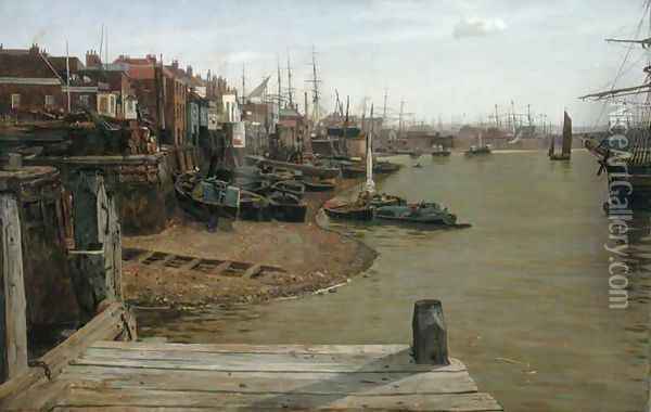 The Thames at Limehouse Oil Painting - Charles Napier Hemy