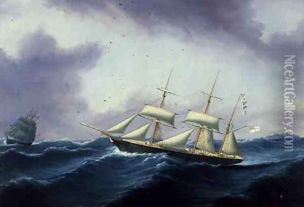 The Louisa Bragington on her Maiden Voyage from Liverpool to South America Oil Painting - Joseph Heard