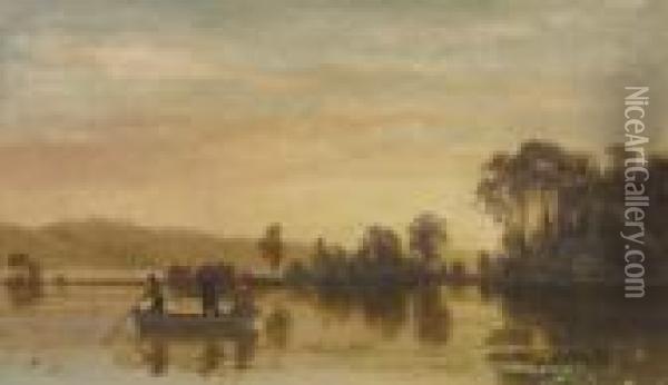 River Scene Oil Painting - Albert Bierstadt