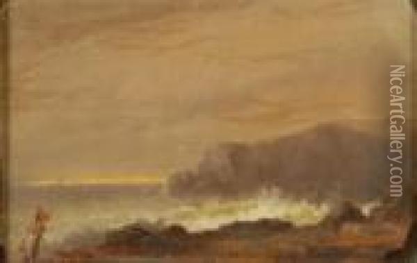 Stormy Morning At Newport Oil Painting - Albert Bierstadt