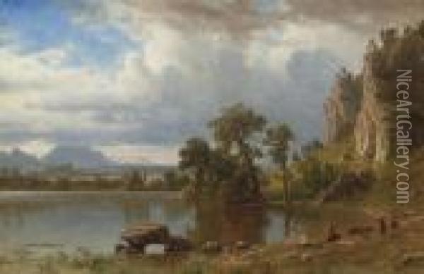 In Platte River Country Oil Painting - Albert Bierstadt