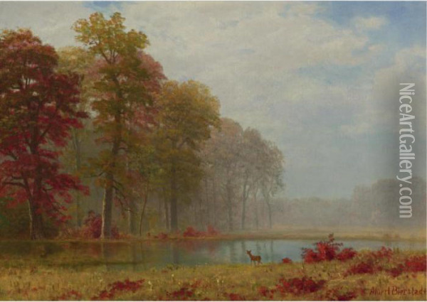 Autumn On The River Oil Painting - Albert Bierstadt