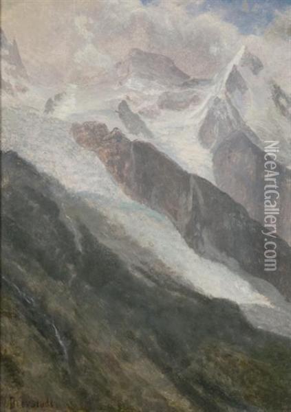 Portion Of The Jungfrau From Grindelwald Oil Painting - Albert Bierstadt