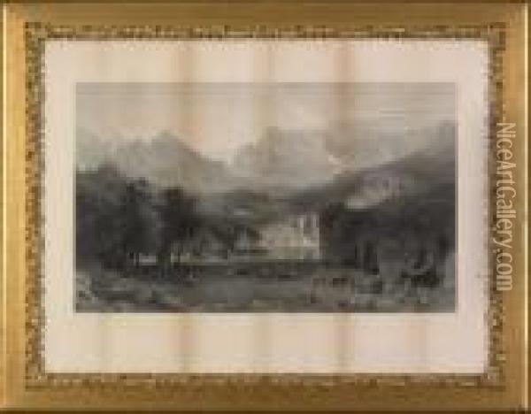 Rocky Mountains With Indianencampment Oil Painting - Albert Bierstadt
