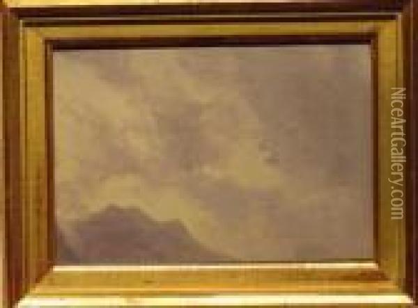 (i) Clouds Over Mountain Oil Painting - Albert Bierstadt