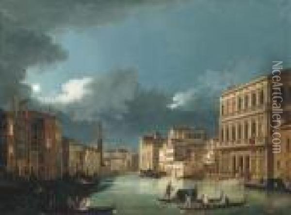 The Grand Canal, Venice Oil Painting - Giuseppe Bernardino Bison
