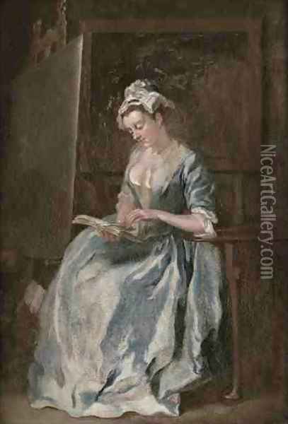 Portrait of a woman possibly the Artists wife Oil Painting - Francis Hayman