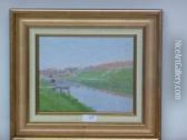 Le Canal Oil Painting - Bernardus Johannes Blommers
