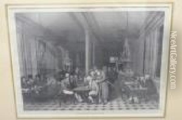 Interieur D'un Cafe Ou La Partie De Dames Au Cafe Lamblin Au Palais-royal Oil Painting - Louis Leopold Boilly