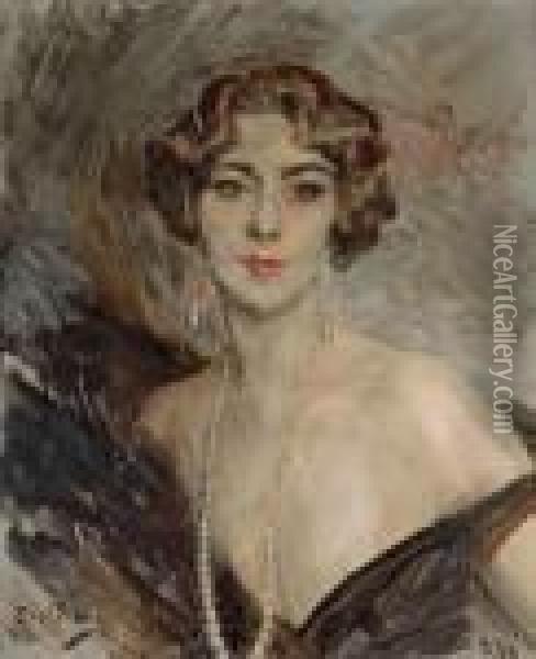 Portrait De La Marquise Carla Vitelleschi Oil Painting - Giovanni Boldini