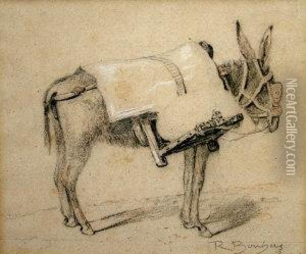 Study Of A Laden Donkey Oil Painting - Rosa Bonheur