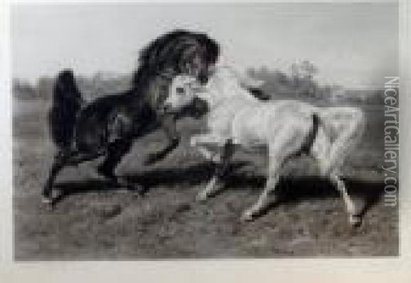 Monochrome Engraving,signed In 
Pencil To The Margin With Blindstamp And Engraverssignature, 63 X 92cm 
(illus.) Oil Painting - Rosa Bonheur