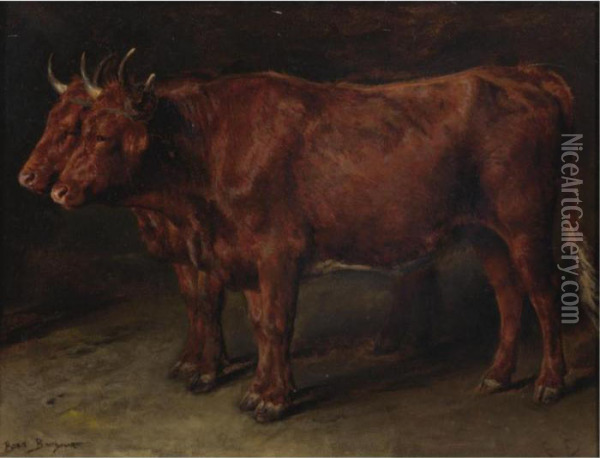 A Pair Of Oxen Oil Painting - Rosa Bonheur
