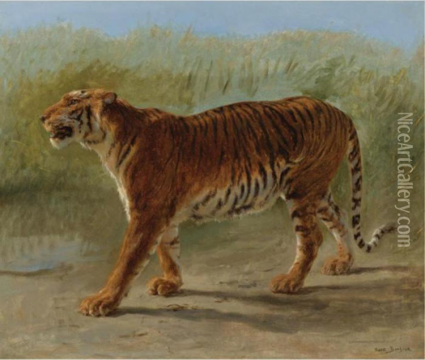 Royal Tiger Marching Oil Painting - Rosa Bonheur