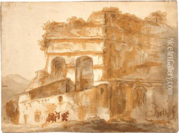 Italian Ruins Oil Painting - Jan Both